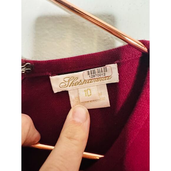 SHOSHANNA Maroon Red Stretch Sheath Form Fitting Ralph Mini Dress Size 10 - Picture 6 of 9